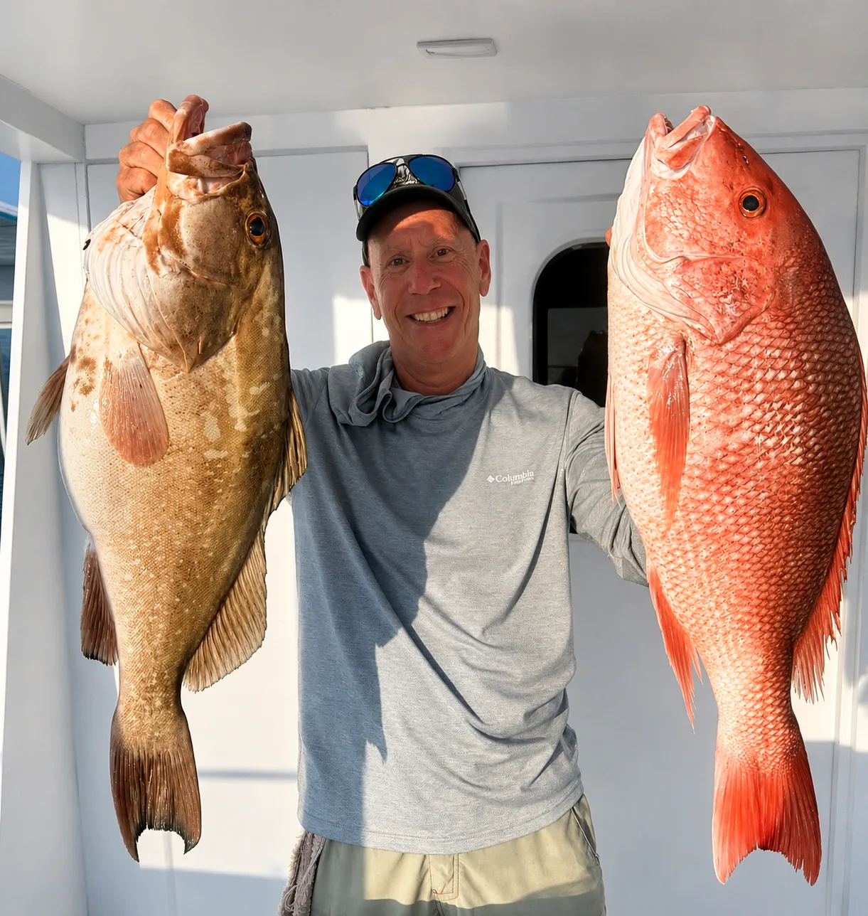 A grouper and a red snapper